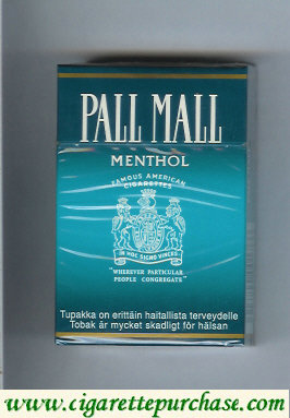 Pall Mall Famous American Cigarettes Menthol cigarettes hard box